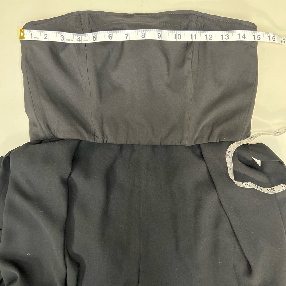Nicholas Black Crepe Strapless Wide Leg Jumpsuit Size 4 - Picture 10 of 12